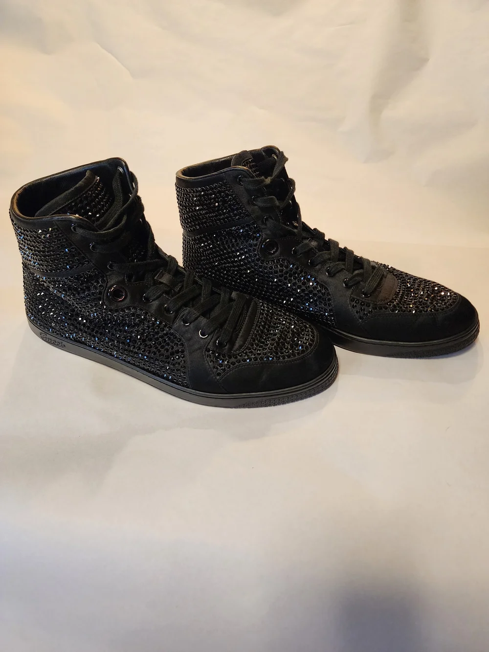 Gucci Coda Black Crystal-Embellished High-Top Sneakers